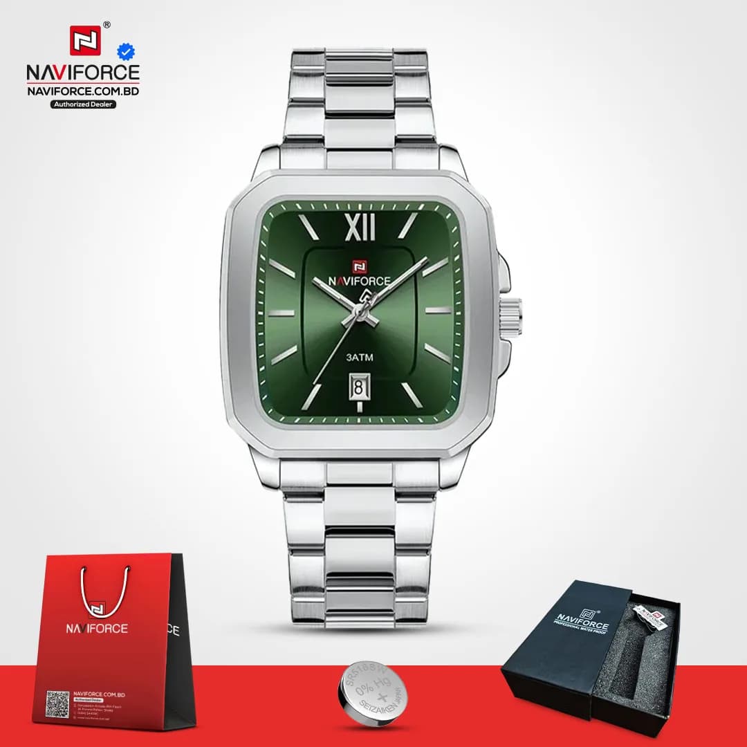 Naviforce-9239-–-Silver-Green-For-Men